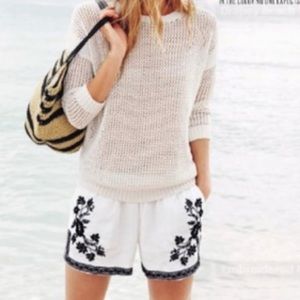 J crew embroidered gauze shorts